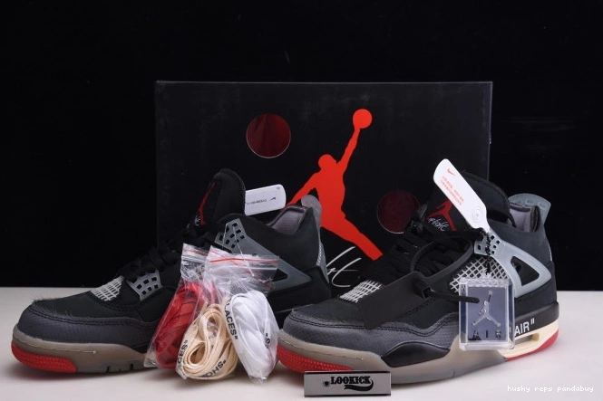 Rep Husky Retro 4 Off CV9388-001 White Bred Air Jordan x 0709
